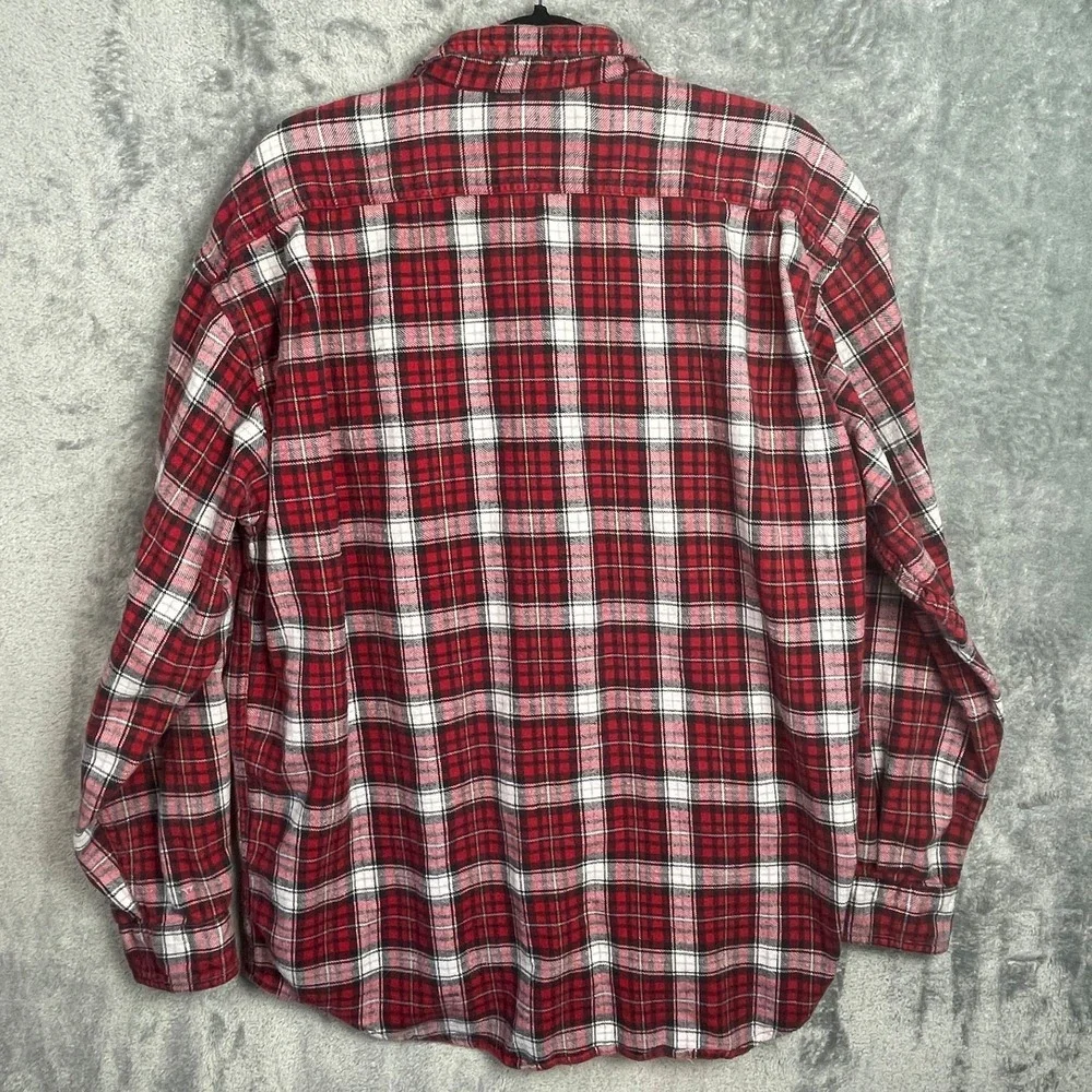 Banana‎ Republic Shirt Mens XL Red Plaid Button Up Long Sleeve Flannel Vintage